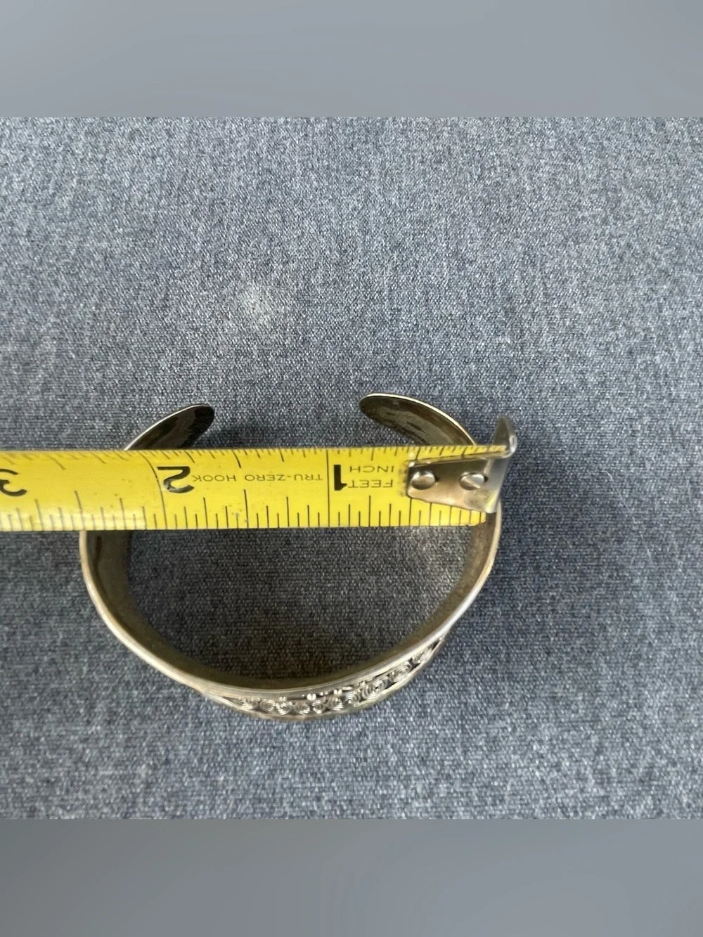 Vintage BA 925 Sterling Dotted Swirl pattern Indonesia Cuff Bracelet